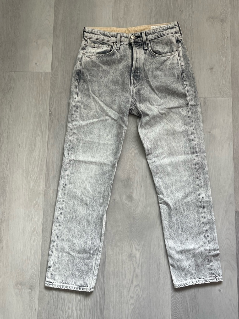 RAG & BONE ACID WASH GRAY JEANS BUTTON FLY WOMENS 27
